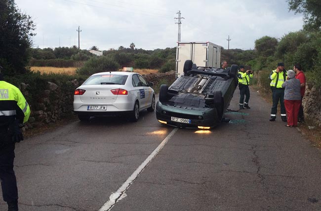 accidente de trafico caretera es castell sant lluis