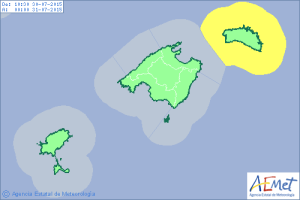 Mapa de riesgo de "rissagues" en Balears.