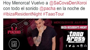 El DJ ha anunciado su actuación en la red social Twitter