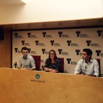 Mora, Carbonell y , en rueda de prensa.