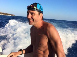 Christian Jongeneel, ya en Menorca. Foto: Menorca Channel Swimming Association.