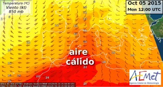 Mapa de situación de las 12 de este mediodía. FUENTE.-AEMET Balears