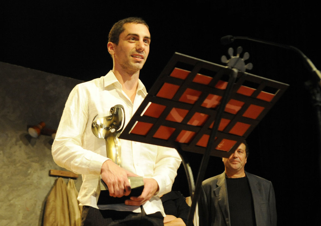 Sergio Martínez Vila ya con la estatuilla. Foto: Tolo Mercadal.