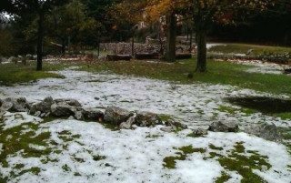 Primeras nieves en Son Torroella, Mallorca (Foto: Albert Darder)