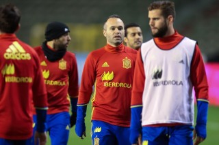 Los jugadores de la Selección, en el entrenamiento de ayer.