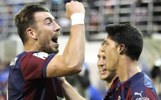 Celebración ante el Getafe.