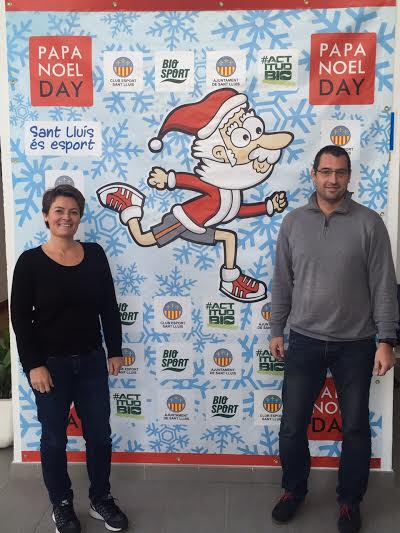 Montse Morlà, alcaldesa de Sant Lluís, junto a Toni Capó durante la presentación del evento (Foto: Biosport)