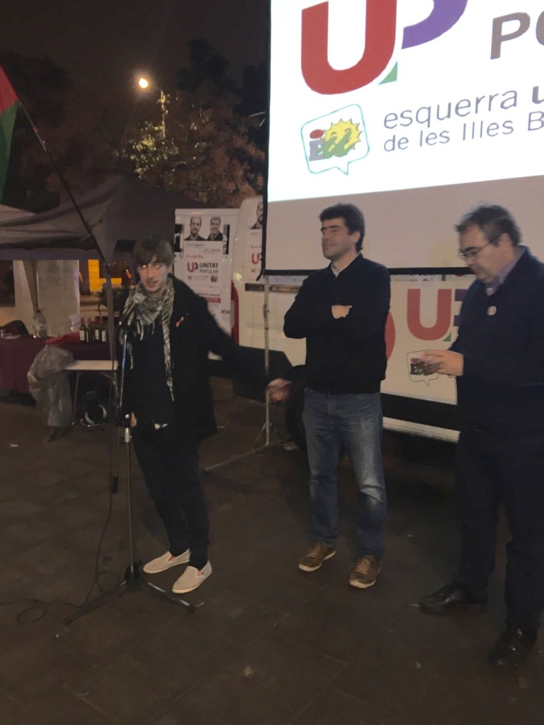 Carles Pons de UP  vivió el fin de campaña en Palma.