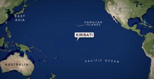 Mapa con la situación del archipiélago de Kiribati.