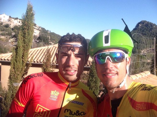 Albert Torres, entrenando en Mallorca junto a Sebastián Mora (Foto: S. Mora)