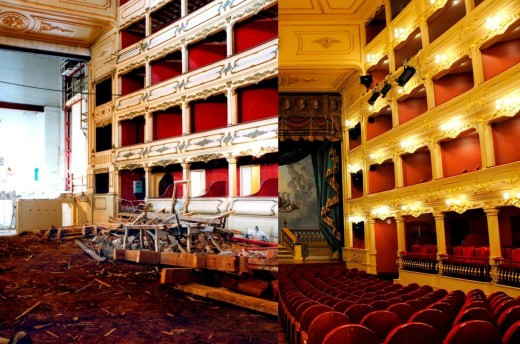 Combinación de fotografías con la que el Teatre Principal de Maó ha felicitado el Año Nuevo a sus seguidores en las redes sociales.