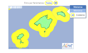 Mapa de prediccion de este lunes.