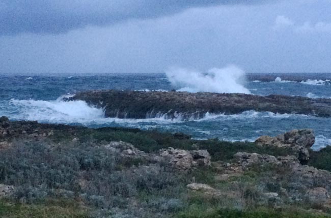 Temporal en la costa sur de Menorca.