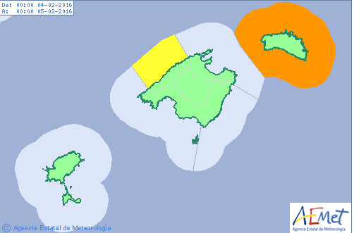 Mapa de previsión de Aemet para el jueves.