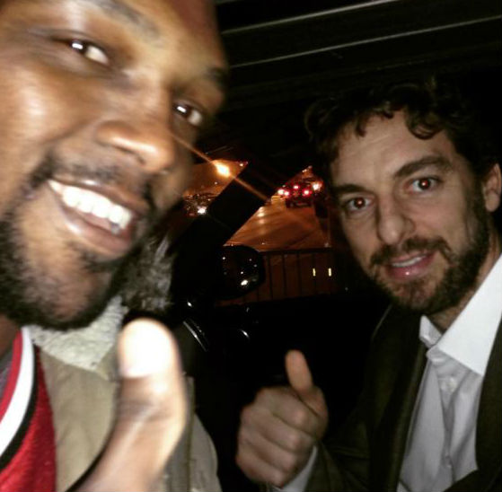 Frank Muñoz y Pau Gasol, juntos anoche en Chicago (Foto: Frank Muñoz)