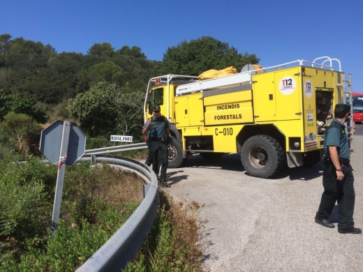 El incendio forestal en la finca de Rafal Fort de Alaior ha afectado a 1.400 m2