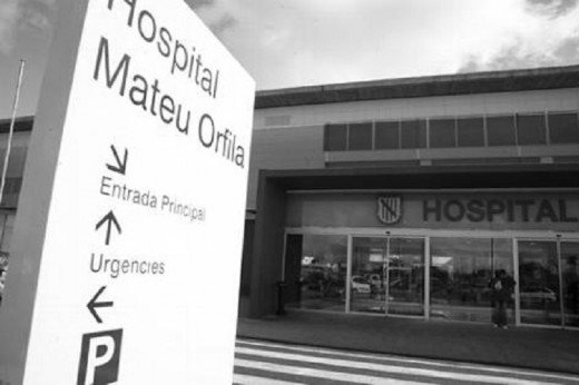Hay cinco pacientes ingresados en el Hospital Mateu Orfila, 4 en planta