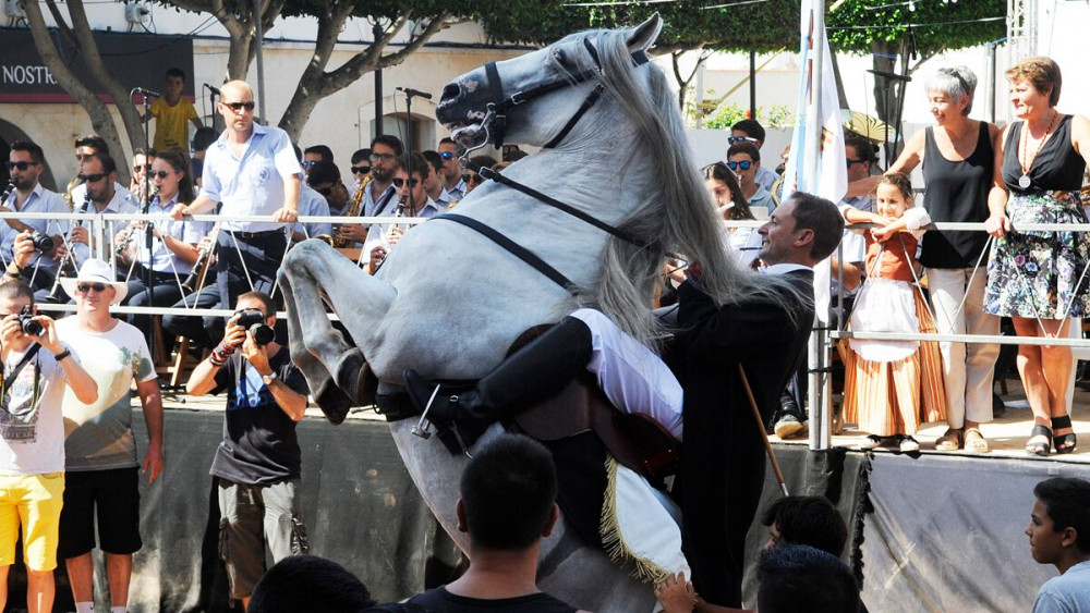 Momento del jaleo matinal en Sant Lluís (Fotos: Tolo Mercadal)