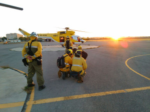 Efectivos aéreos que trabajan en el incendio de Menorca.