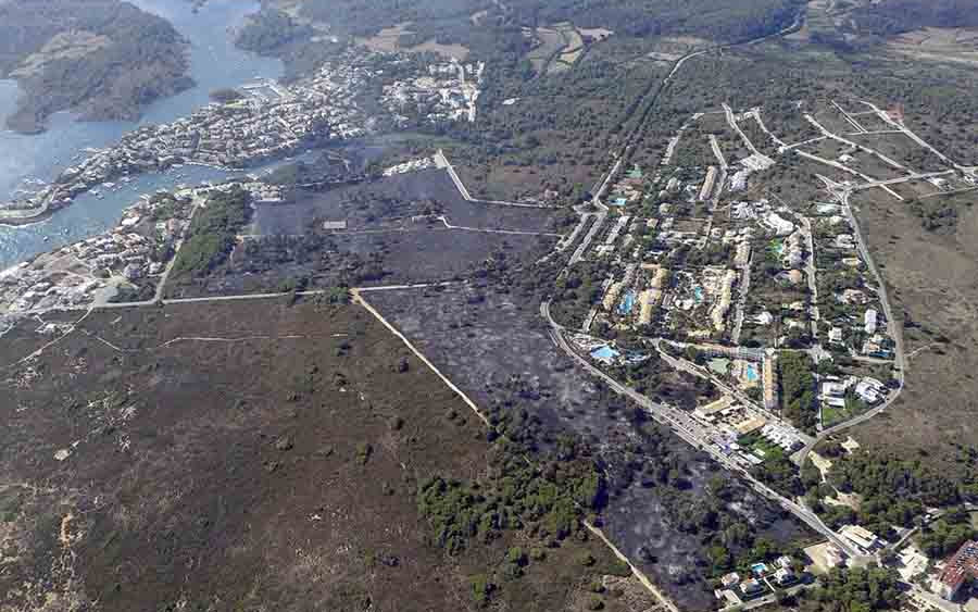 Imagen aérea de cómo ha quedado la zona afectada.