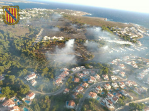 Imagen aérea del incendio.