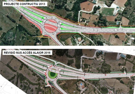 Comparación del plano previsto de revisión y de como será definitivamente.