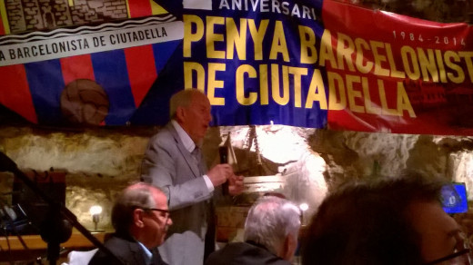 Carles Rexach en la cena de la Penya Barcelonista de Ciutadella