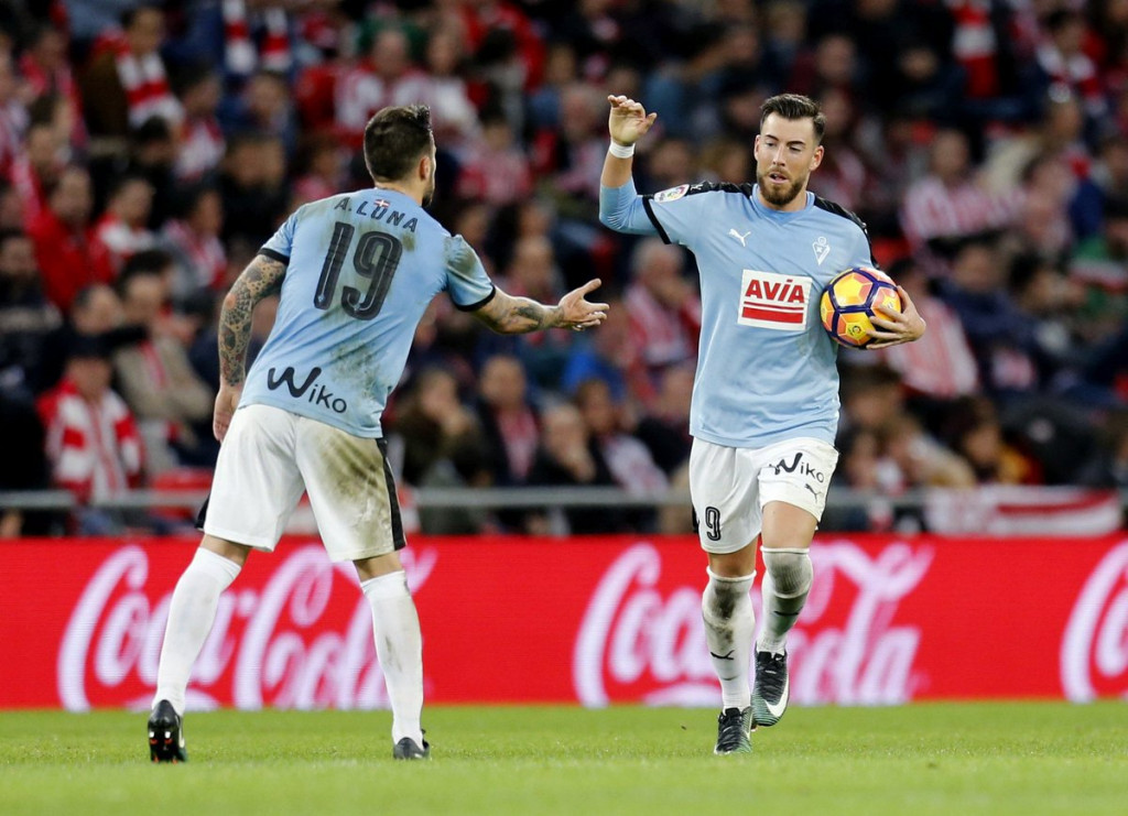 Sergi Enrich celebra el gol con Antonio Luna (Foto: laliga.es)