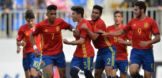 Celebración de un gol de la selección sub 17.