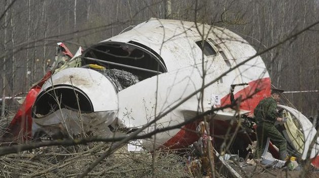 Parte del fuselaje del avión siniestrado.