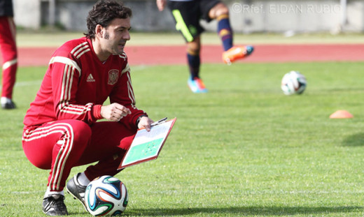 Santi Denia, durante un entrenamiento.