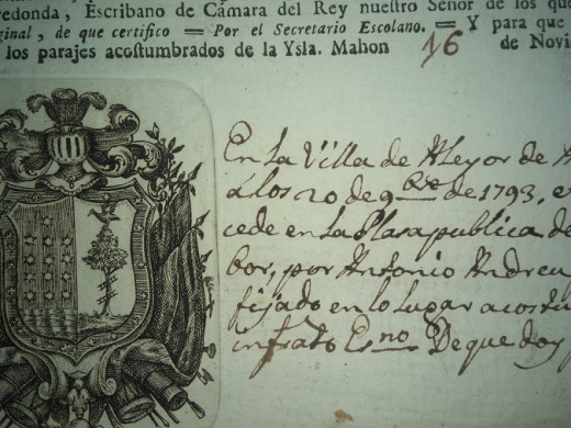 (Fotos) Un documento histórico de 1793 para el archivo de Alaior