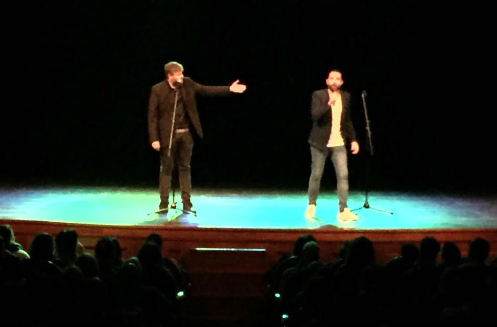 Raúl Cimas y Dani Mateo, durante la función en el Principal.