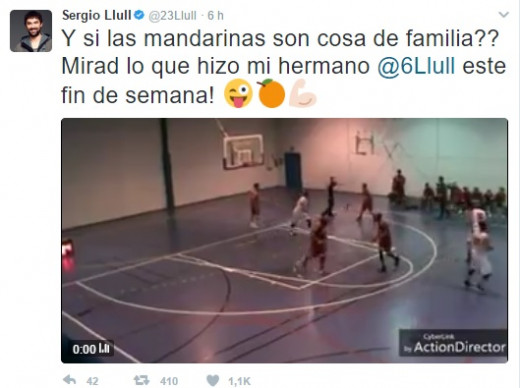 Captura del tweet compartido por el base del Real Madrid.