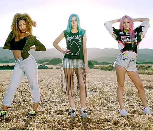 Las componentes de Sweet California, en Menorca durante el rodaje del videoclip.