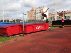 Prueba de salto de altura.