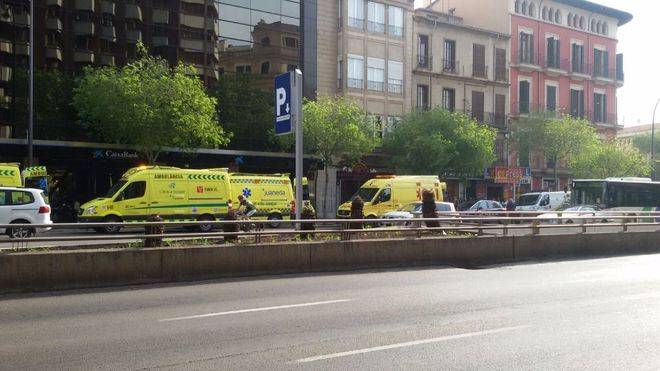 Imagen del accidente en el centro de Palma.