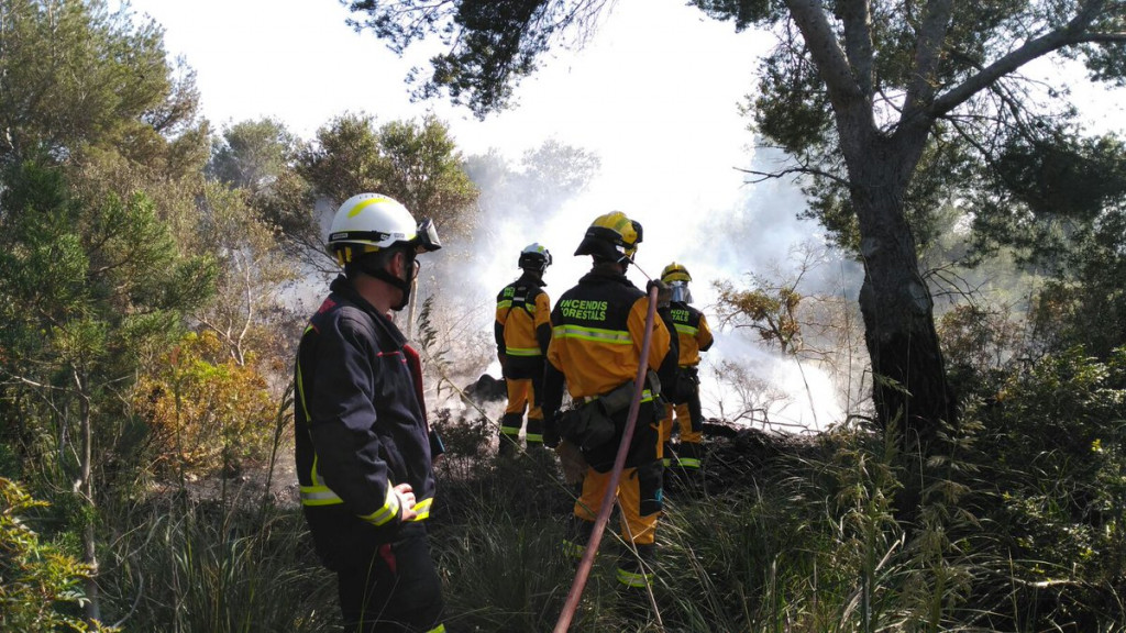 Imagen de archivo del incendio en Ses Coves Noves, el año pasado.