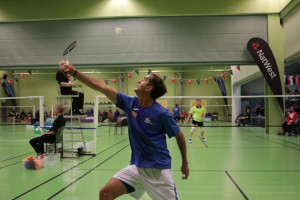 Acción del badminton.