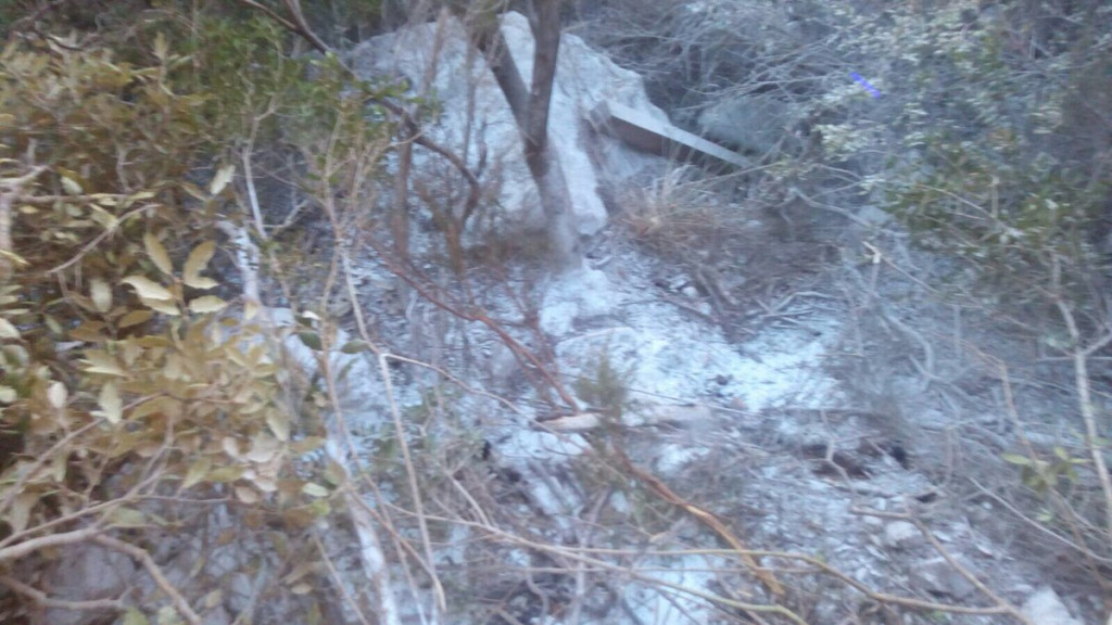 Imagen de la zona afectada por el fuego (Foto: Policía Local de Ferreries)