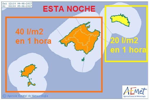 Mapa de precipitaciones de Aemet.