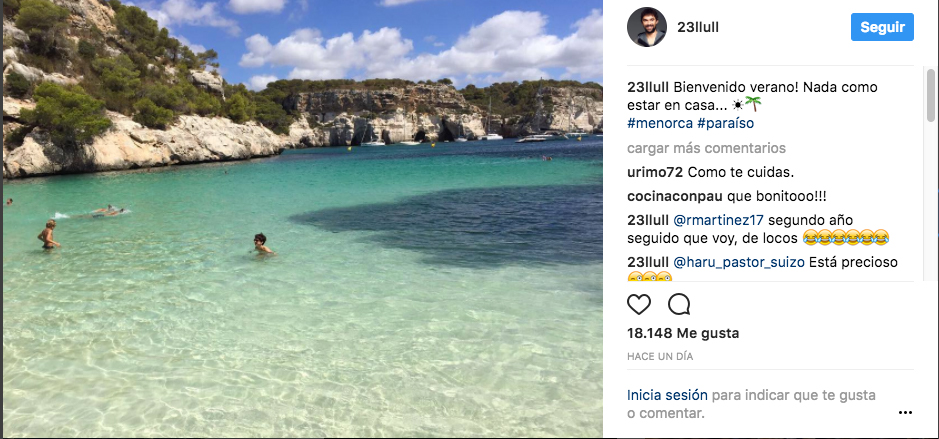 Publicación de Sergio Llull en Instagram