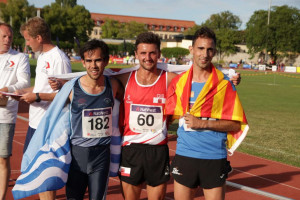 Quintana, con la bandera de Menorca.