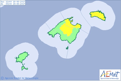 Alerta amarilla por altas temperaturas en Menorca