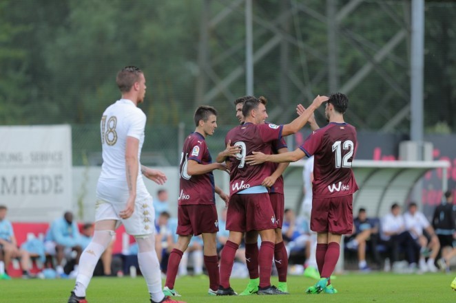 Enrich, celebrando un gol durante la pretemporada (Foto: SD Eibar)