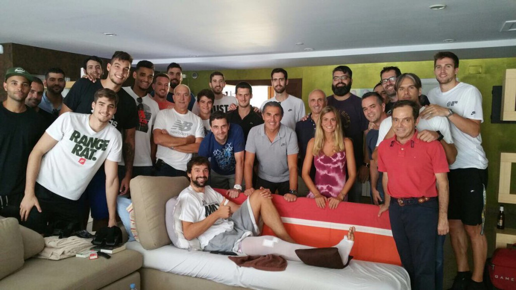 Miembros de la selección, con Llull.