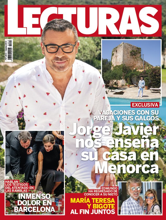 Portada de la revista con el presentador en Menorca.