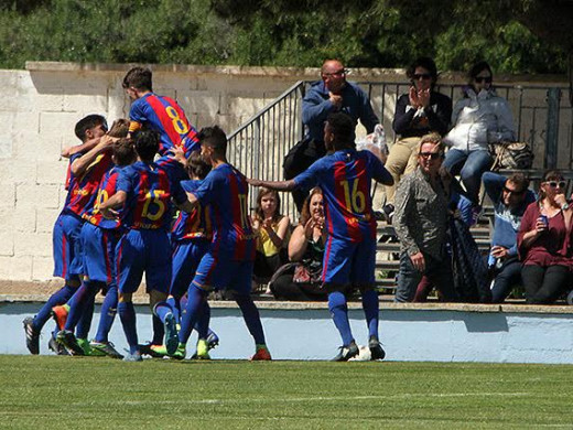 Gol del Barça cadete en la pasada edición (Foto: Tolo Mercadal)