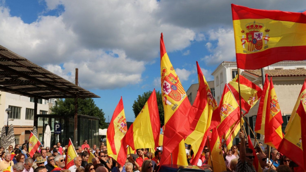 Imagen de archivo de una concentración de Som Menorca Somos España en Maó