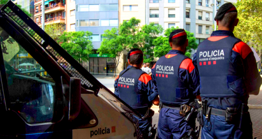 Mossos d'Esquadra en Barcelona.